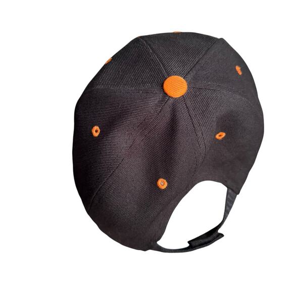 Harley Davidson Motorcycles Black Orange Flame Adjustable Hat Cap Velcro Back OS - Picture 5 of 9